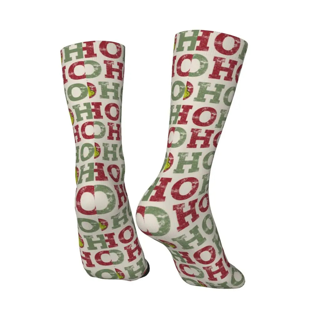Novelty Christmas-S-Green-S-Grinching Socks Men's Women's Fashion Socks Spring Summer Autumn Winter Middle Tube Socks Gift