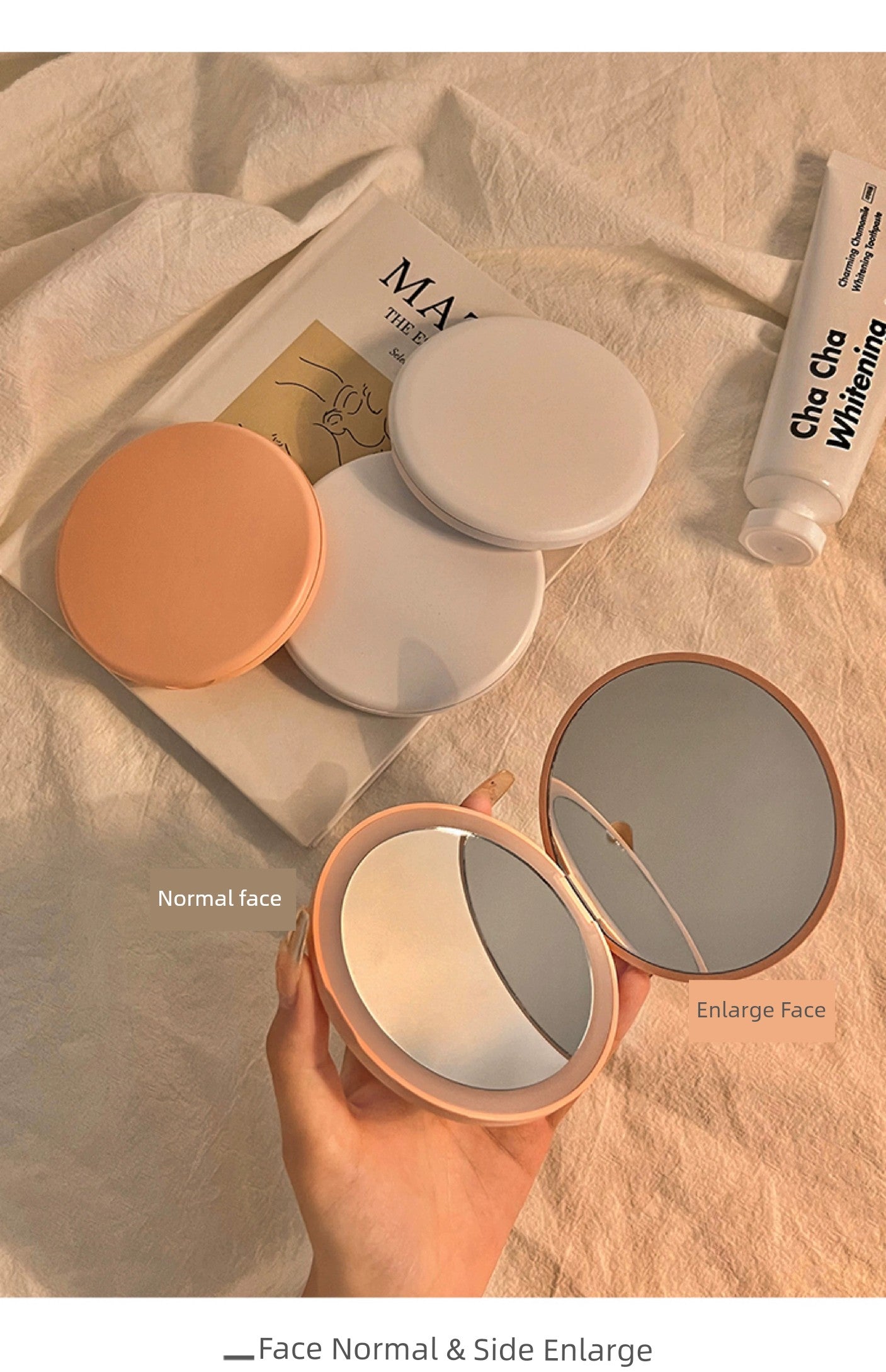Portable Small Light-Emitting Cosmetic Mirror for Students