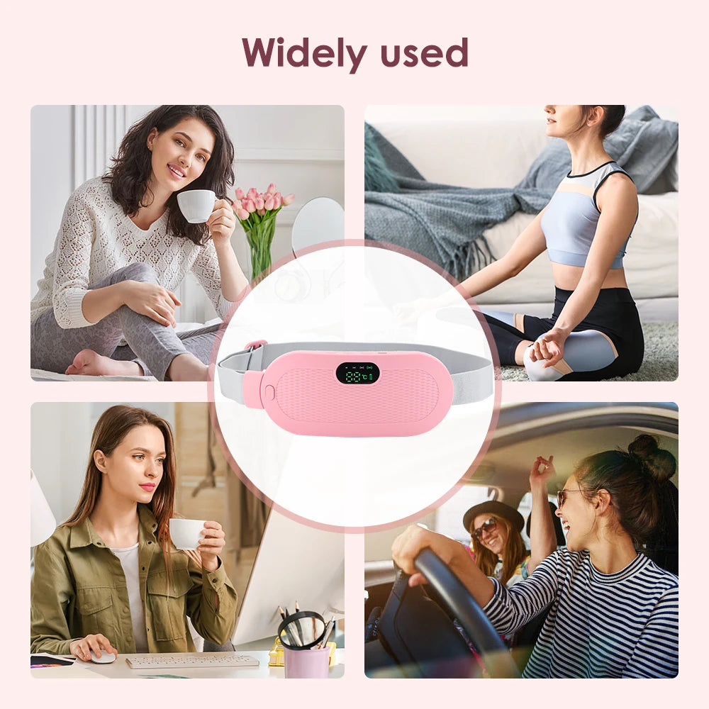 Electric Heating Pad Women Vibrator Period Pain Relief Device Menstrual Cramp Massager Blood Circulation Abdominal Belt Warmer