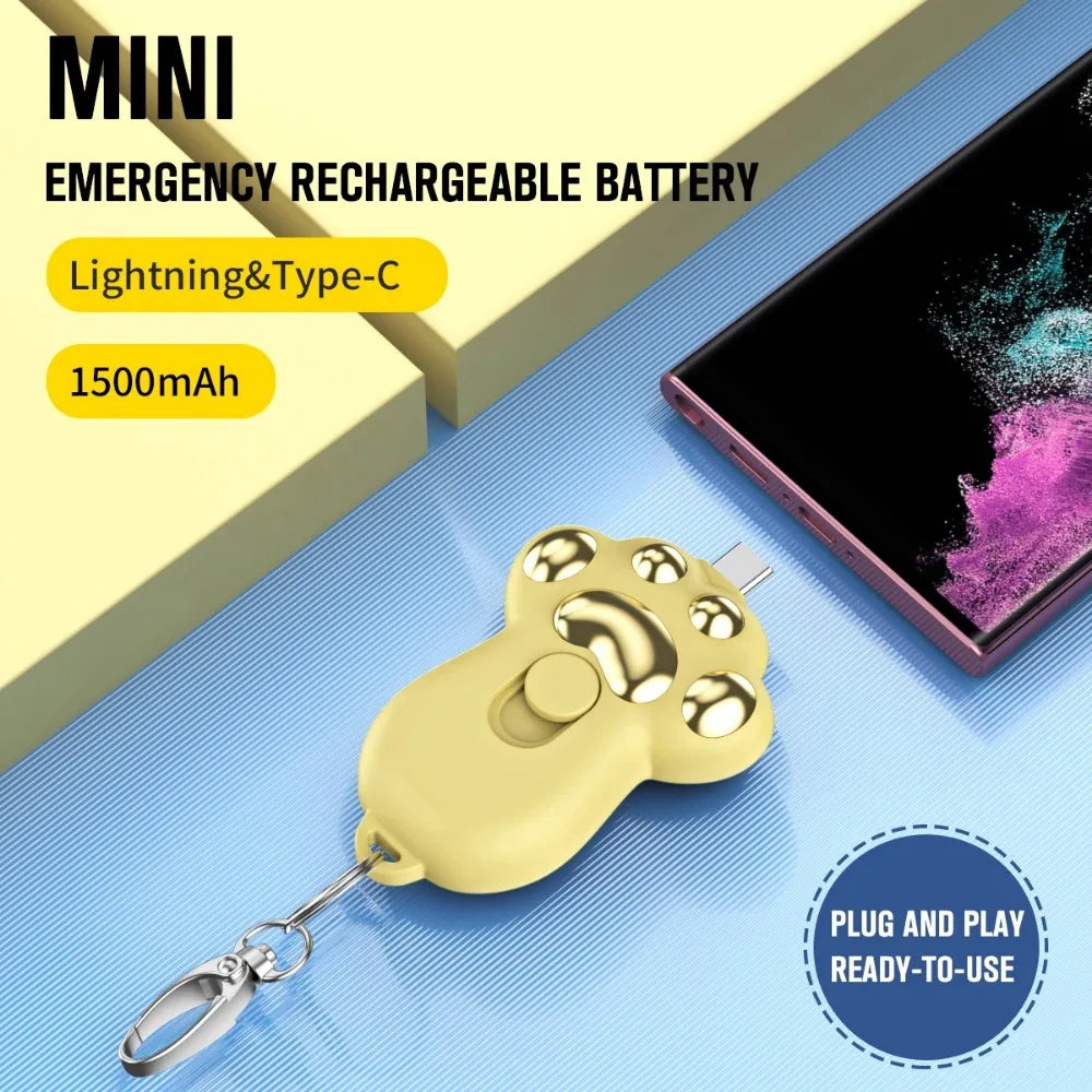 Portable Pocket Charger 2000mAh Power Banks Portable Charger Key Chain Emergency Power Bank for iPhone or Android