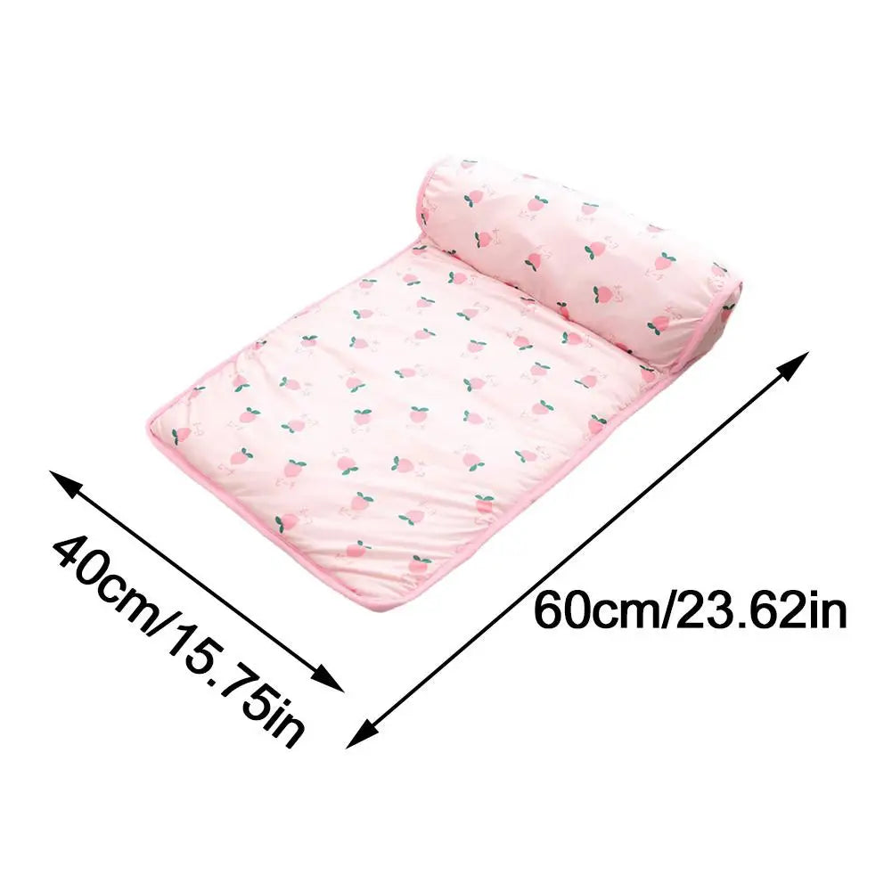 Summer Pet Cooling Mat Ice Silk Mat With Pillow Cushion Cat Dog Breathable Pad Sofa For Small Medium Dogs Cool Sleep Mats