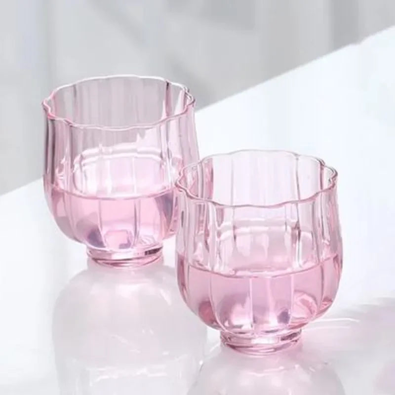 Tea Pot Pink Butterfly High Borosilicate Transparent Glass Beam Pot Clay Stove Tea Kettle Tea Cup