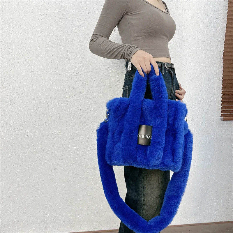 Faux Fur Ladies Tote Bag