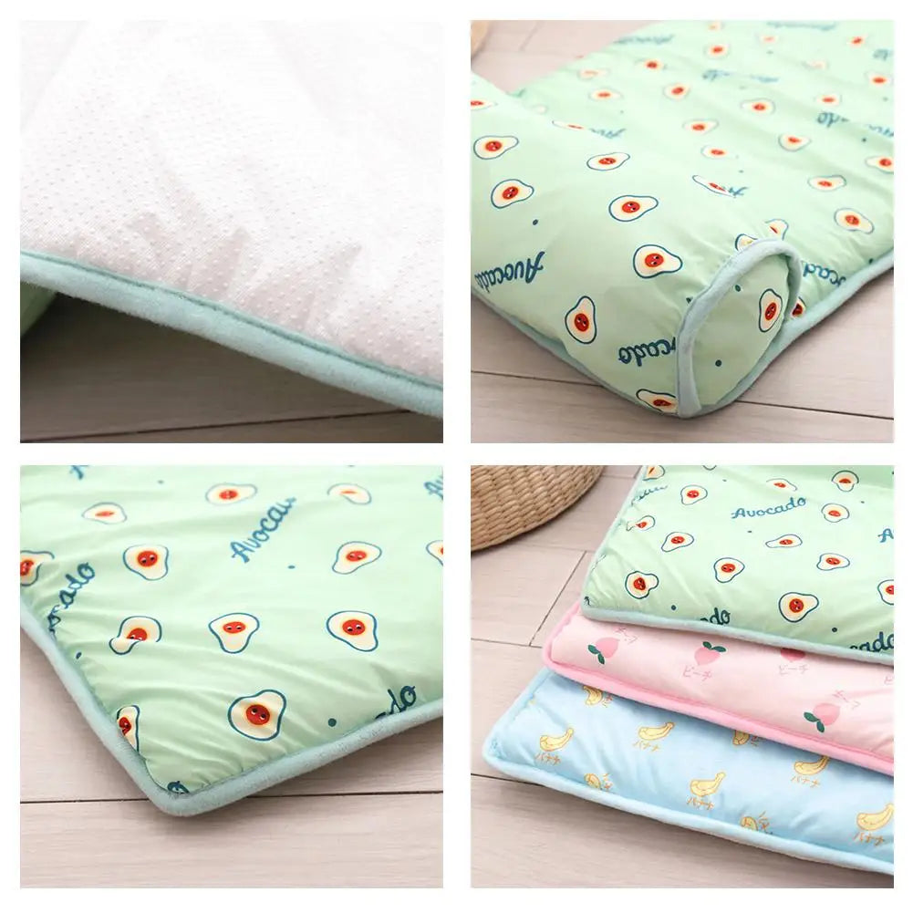Summer Pet Cooling Mat Ice Silk Mat With Pillow Cushion Cat Dog Breathable Pad Sofa For Small Medium Dogs Cool Sleep Mats