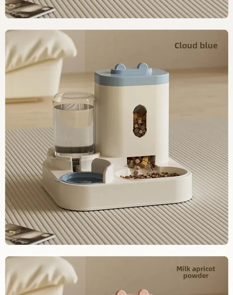 Pet Automatic Feeder Convenient Water Dispenser Cat and Dog Food Elevated Bowl with Fountain Large Capacity Drinker Accessories