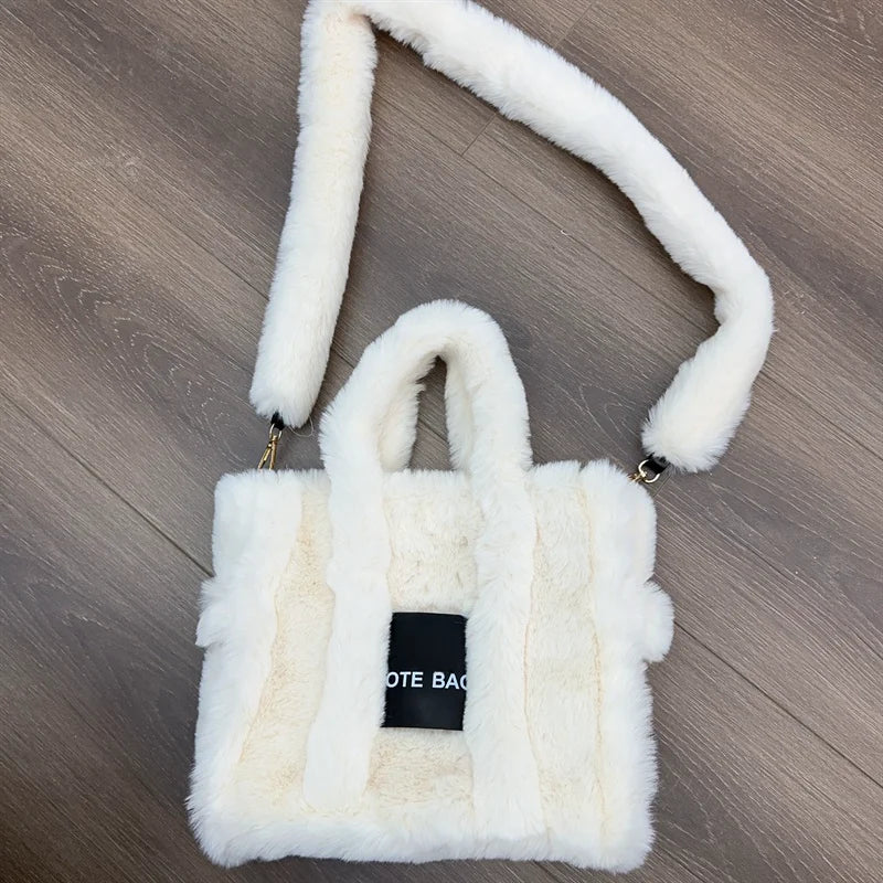 Faux Fur Ladies Tote Bag