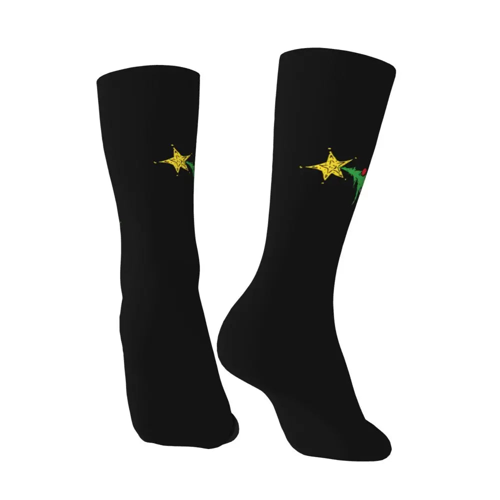 Novelty Christmas-S-Green-S-Grinching Socks Men's Women's Fashion Socks Spring Summer Autumn Winter Middle Tube Socks Gift