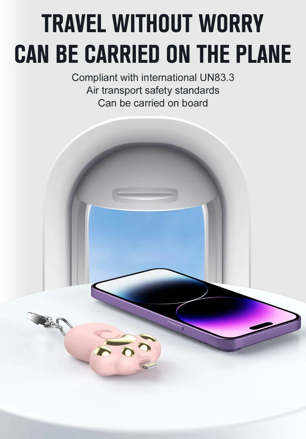 Portable Pocket Charger 2000mAh Power Banks Portable Charger Key Chain Emergency Power Bank for iPhone or Android