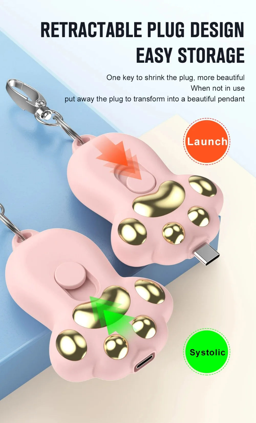 Portable Pocket Charger 2000mAh Power Banks Portable Charger Key Chain Emergency Power Bank for iPhone or Android