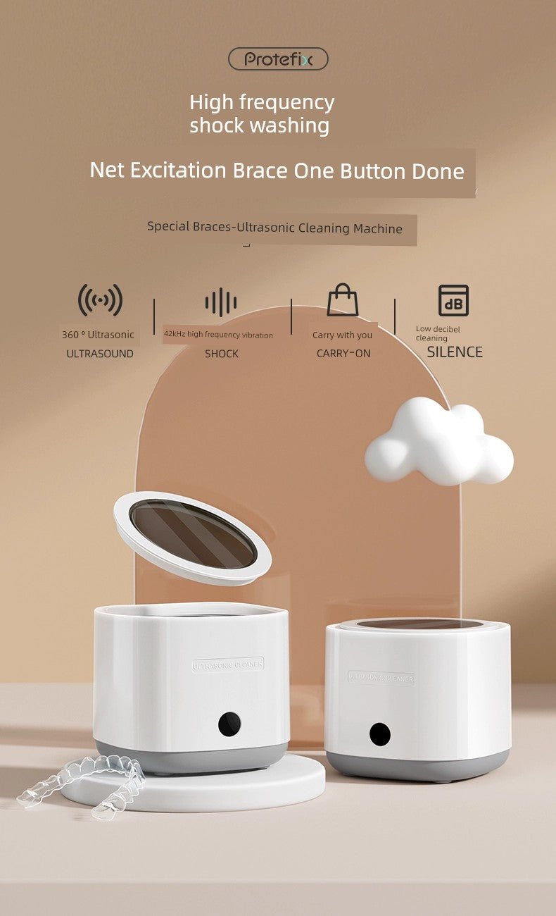 Ultrasonic Tooth Socket Cleaning Device Portable Orthodontic Retainer Dentures Glasses Invisible Tooth Socket Washing Machine Automatic Home Use