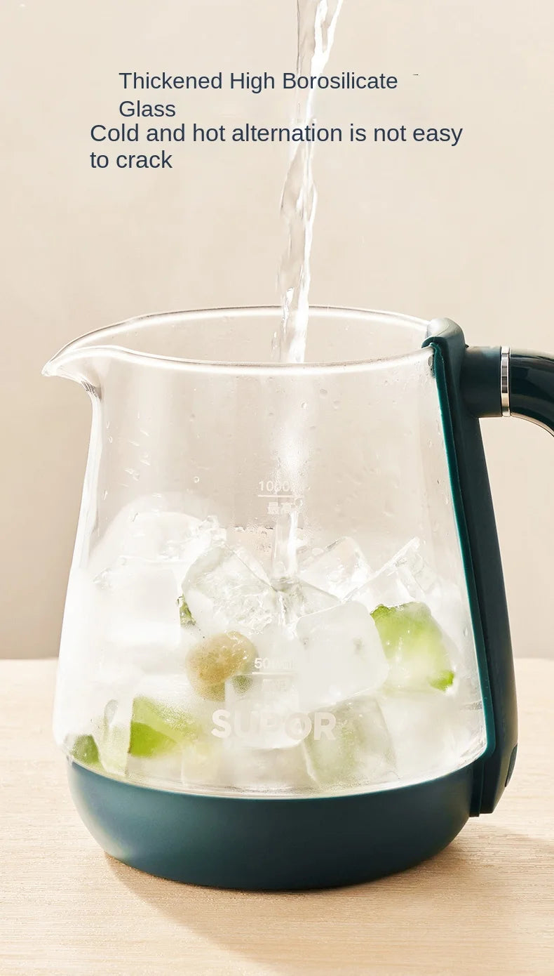 Electric Kettle 1L Black Tea Kettle with Steam Spray Function Health Tea Pot with Stainless Steel and 304 220V