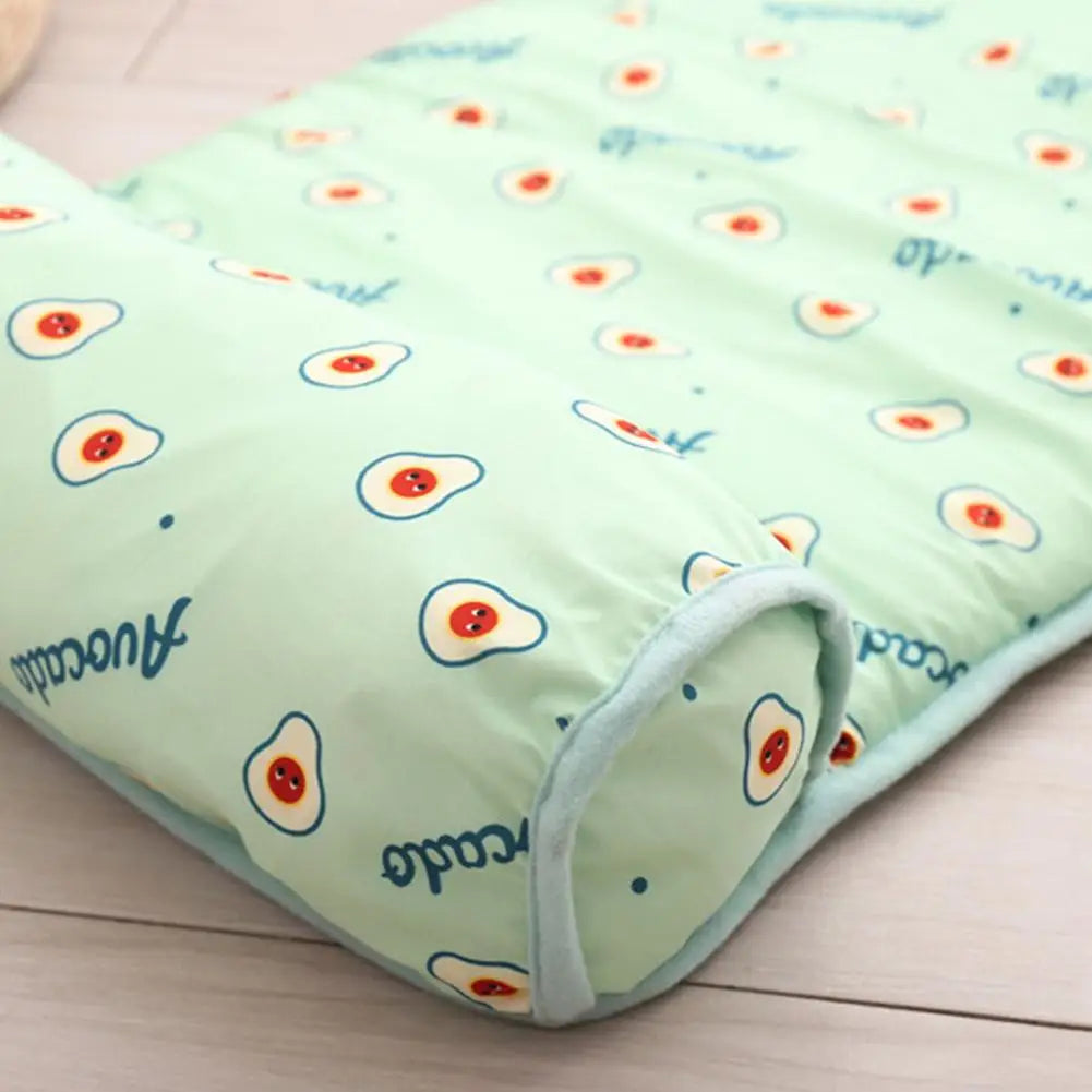 Summer Pet Cooling Mat Ice Silk Mat With Pillow Cushion Cat Dog Breathable Pad Sofa For Small Medium Dogs Cool Sleep Mats