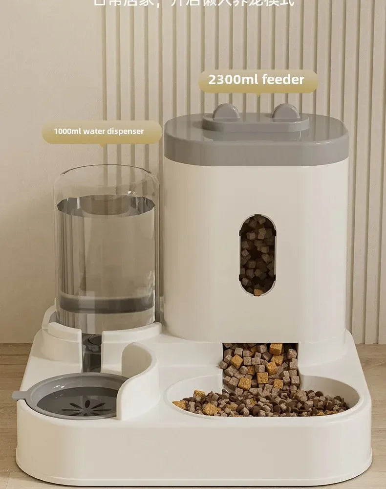 Pet Automatic Feeder Convenient Water Dispenser Cat and Dog Food Elevated Bowl with Fountain Large Capacity Drinker Accessories