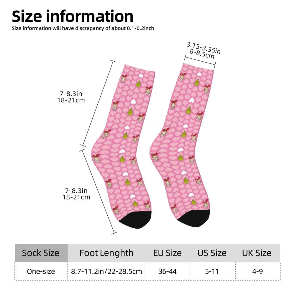 Novelty Christmas-S-Green-S-Grinching Socks Men's Women's Fashion Socks Spring Summer Autumn Winter Middle Tube Socks Gift