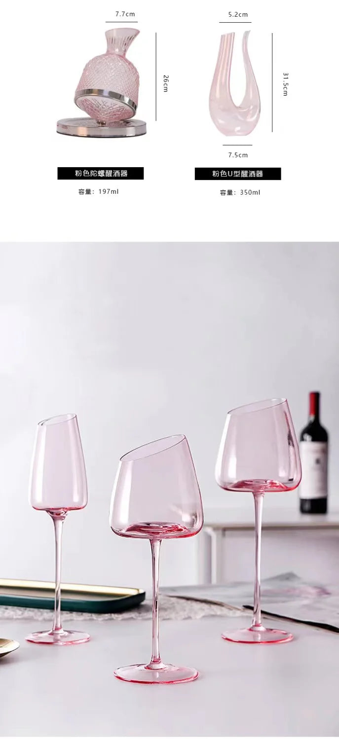Pink Flamingo Slanted Lipstick Wine Glass Sweet Wine Glass High Value Luxury Home Goblet Wine Champagne Glass Cup Wedding Gift