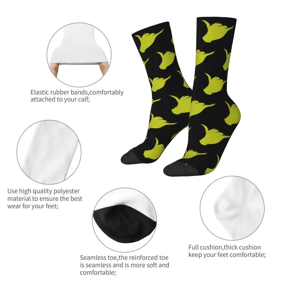 Novelty Christmas-S-Green-S-Grinching Socks Men's Women's Fashion Socks Spring Summer Autumn Winter Middle Tube Socks Gift