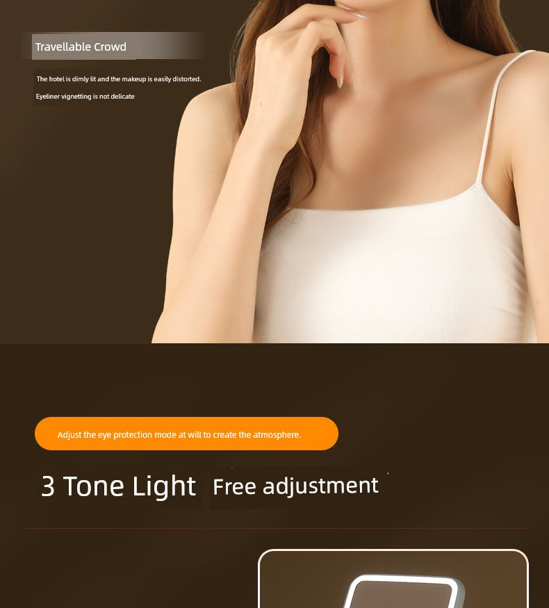 LED Standing Student Household Smart Makeup Mirror with Light
