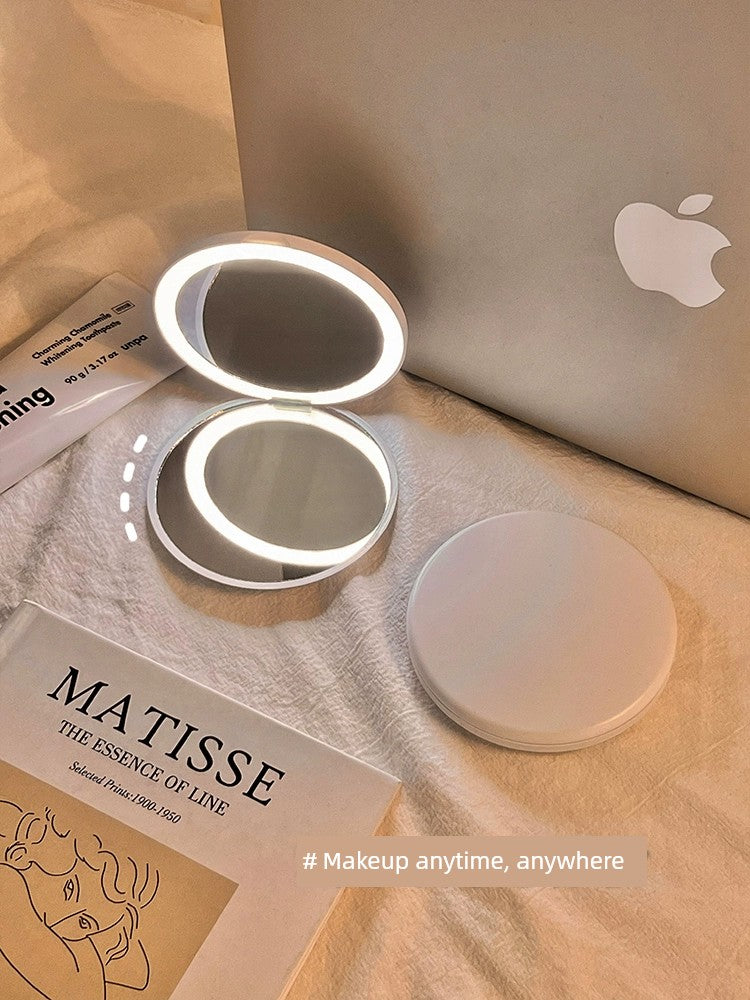 Portable Small Light-Emitting Cosmetic Mirror for Students