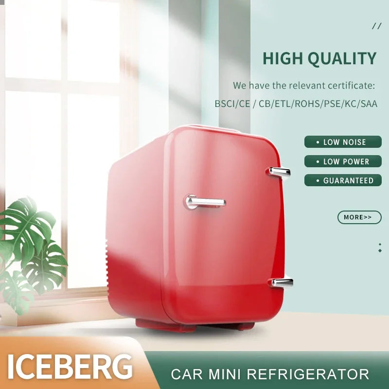 pink cute 4L small fridge cans cosmetics mini refrigerator 12v 100v 240v car and home use