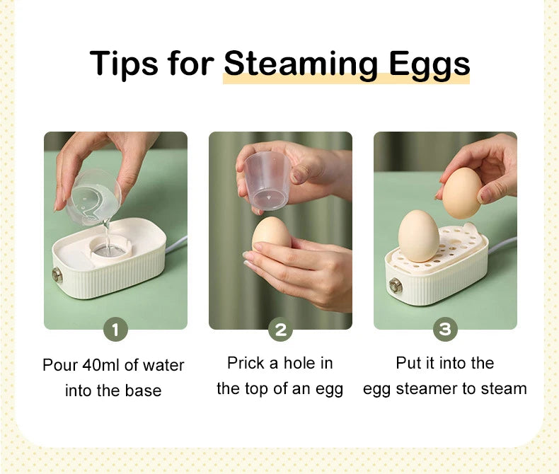 DMWD 120W 220V Electric Egg Boiler Poacher Automatic Power Off Mini Breakfast Machine Egg Cookers 2 Eggs Portable Food Steamer