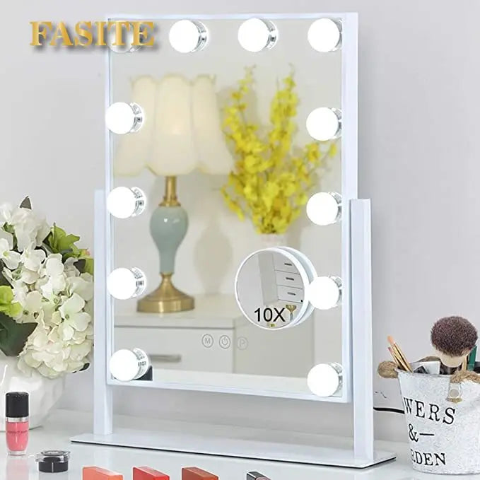 Hollywood Mirror Vanity Makeup Mirror With Light Smart Touch Control 3 Colors Dimmable Light
