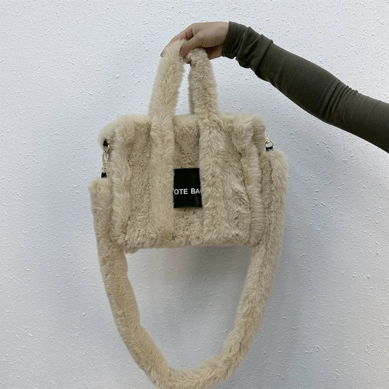 Faux Fur Ladies Tote Bag