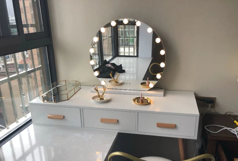 Vanity Mirror with Lights, 20" LED Hollywood Lighted Makeup Mirror with 12 Light Bulbs, Smart Touch and 3 Color Modes For Her