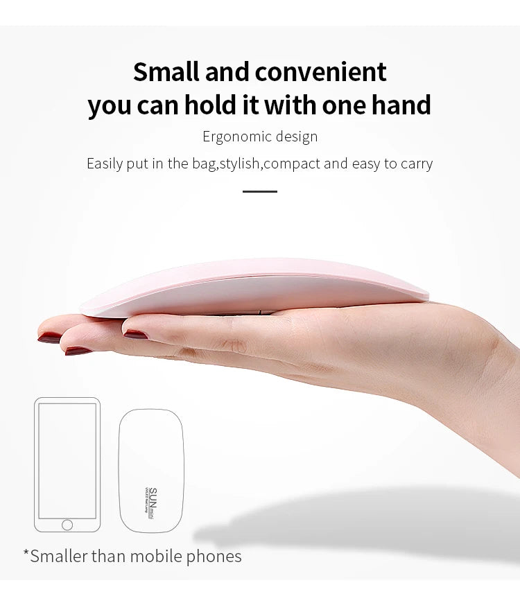 6W Mini Nail Lamp UV LED Gel Polish Cured Pink White Nail Dryer Machine Portable USB Cable Home Nails Dry Tool for Gel Varnish