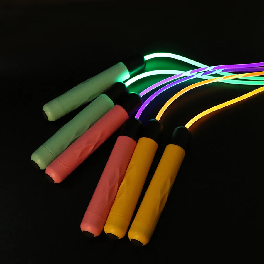 Fitness Adjustable Night Glowing LED Jump Rope - Portable Training Sports Equipment