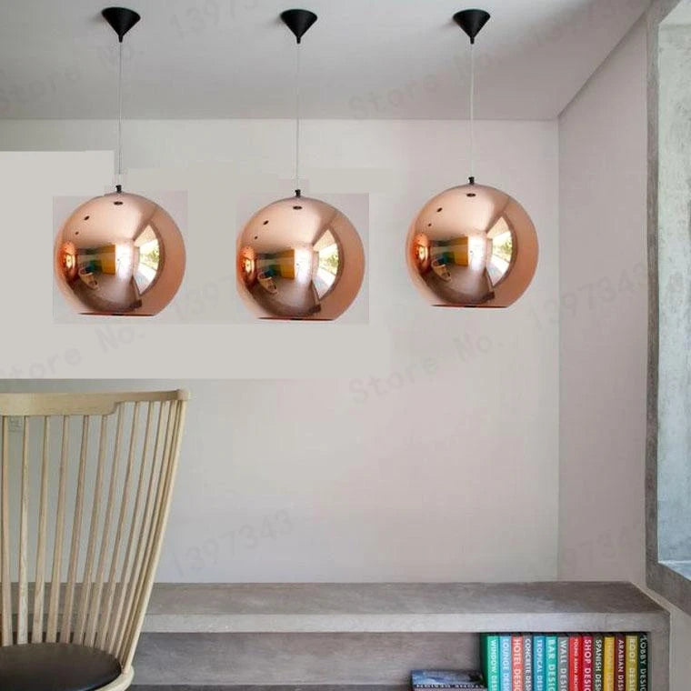 Wonderland LED Chandelier Ball Light Pendant Lamp Glass Ball Light Luster Modern Copper Sliver Shade Mirror Christmas