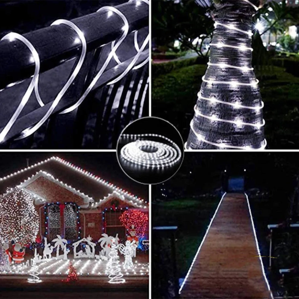 Outdoor Led Festoon Fairy Tube Rope String Lights Street Garland For Garden Yard New Year 2023 Christmas Decoration 5m 10m 15m