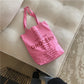 Rose Pink Women Canvas Shoulder Bag Eco Reusable Ladies Daily Shopping Bags Thin Cloth Female Girls Summer Beach Tote Handbags