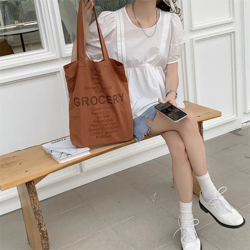 Rose Pink Women Canvas Shoulder Bag Eco Reusable Ladies Daily Shopping Bags Thin Cloth Female Girls Summer Beach Tote Handbags