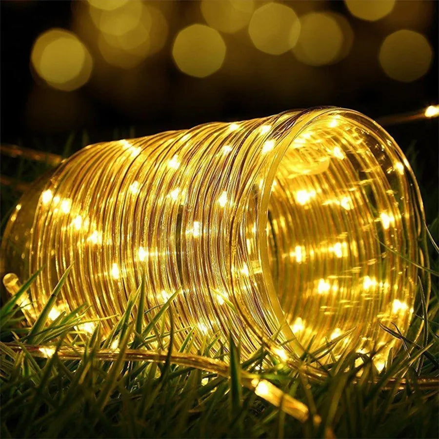 Led Solar Holiday Waterproof Decoration Rope String Light 10/12/22M 8 Modes
