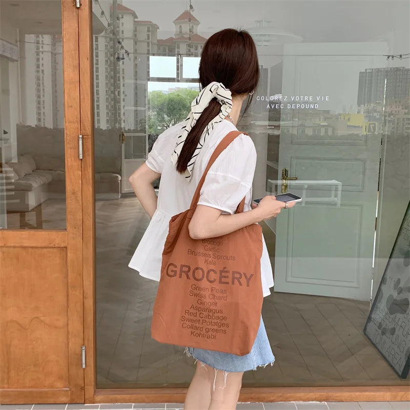 Rose Pink Women Canvas Shoulder Bag Eco Reusable Ladies Daily Shopping Bags Thin Cloth Female Girls Summer Beach Tote Handbags
