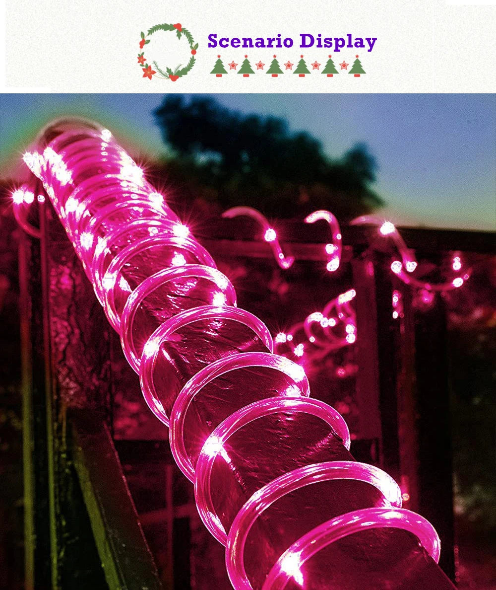 Outdoor Led Festoon Fairy Tube Rope String Lights Street Garland For Garden Yard New Year 2023 Christmas Decoration 5m 10m 15m