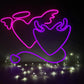 Angel and Demon in Love Heart Neon Sign