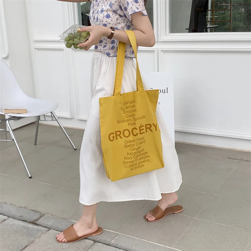 Rose Pink Women Canvas Shoulder Bag Eco Reusable Ladies Daily Shopping Bags Thin Cloth Female Girls Summer Beach Tote Handbags