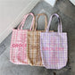 Rose Pink Women Canvas Shoulder Bag Eco Reusable Ladies Daily Shopping Bags Thin Cloth Female Girls Summer Beach Tote Handbags