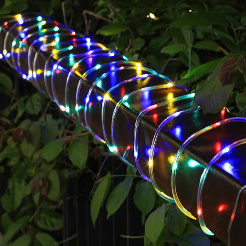 Led Solar Holiday Waterproof Decoration Rope String Light 10/12/22M 8 Modes