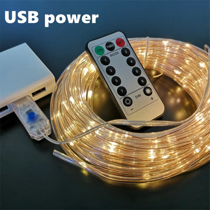 Outdoor Led Festoon Fairy Tube Rope String Lights Street Garland For Garden Yard New Year 2023 Christmas Decoration 5m 10m 15m