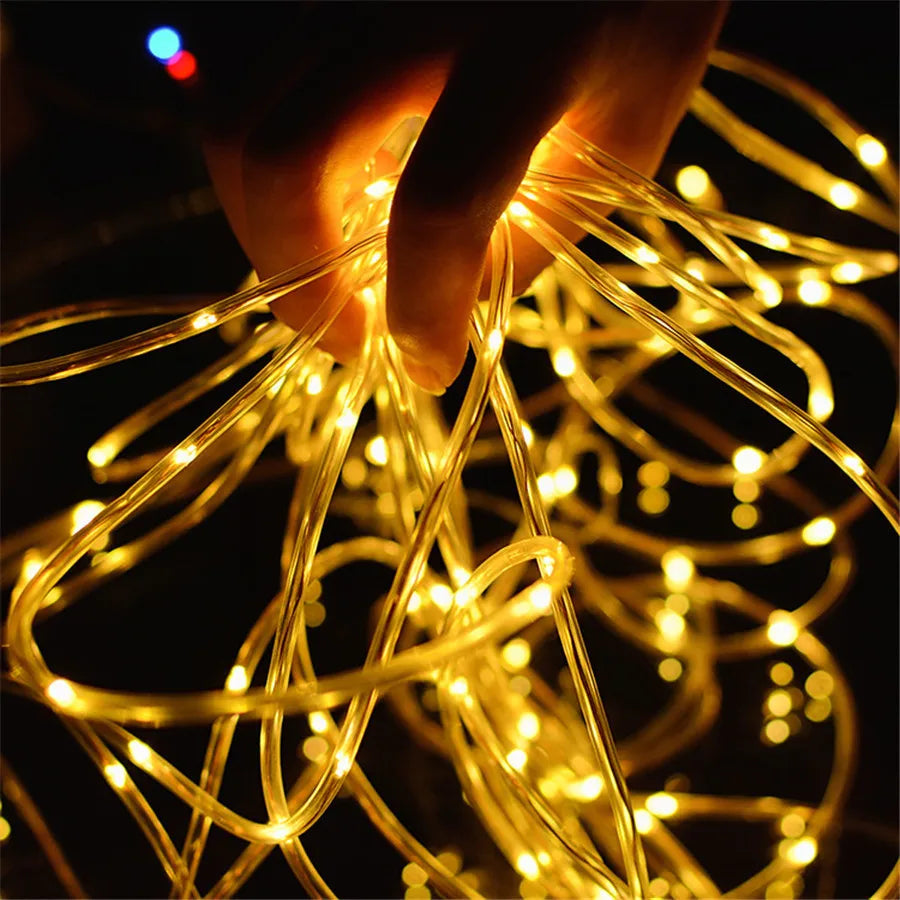 Outdoor Led Festoon Fairy Tube Rope String Lights Street Garland For Garden Yard New Year 2023 Christmas Decoration 5m 10m 15m