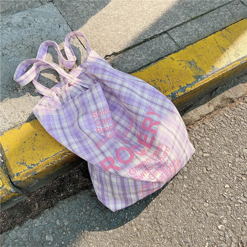 Rose Pink Women Canvas Shoulder Bag Eco Reusable Ladies Daily Shopping Bags Thin Cloth Female Girls Summer Beach Tote Handbags