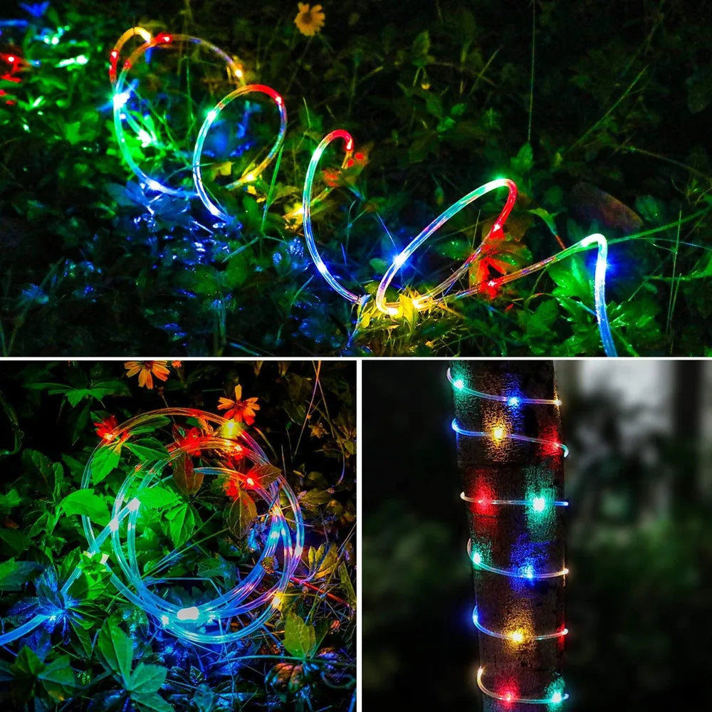 Outdoor Led Festoon Fairy Tube Rope String Lights Street Garland For Garden Yard New Year 2023 Christmas Decoration 5m 10m 15m