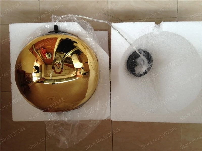 Wonderland LED Chandelier Ball Light Pendant Lamp Glass Ball Light Luster Modern Copper Sliver Shade Mirror Christmas