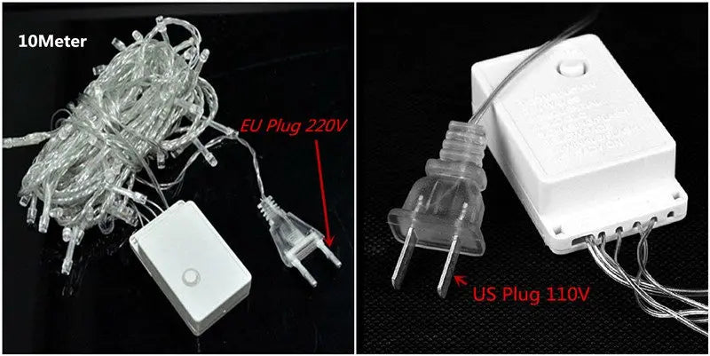 Outdoor christmas led string lights 100M 50M 30M 20M 10M 2M decorative fairy light holiday lights lighting tree garland decor