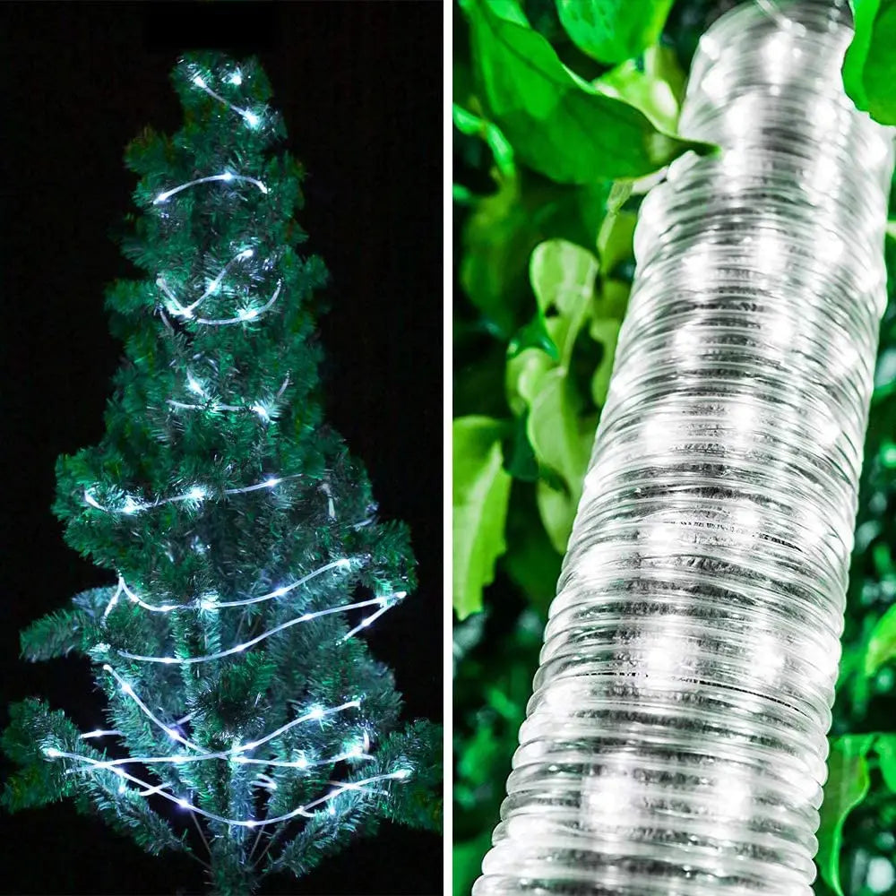 Led Solar Holiday Waterproof Decoration Rope String Light 10/12/22M 8 Modes