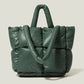 Fashion Fluorescent Green Padded Women Shoulder Bags Designer Quilted Handbags Luxury Laser Nylon Large Capacity Tote Bag Winter