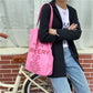 Rose Pink Women Canvas Shoulder Bag Eco Reusable Ladies Daily Shopping Bags Thin Cloth Female Girls Summer Beach Tote Handbags