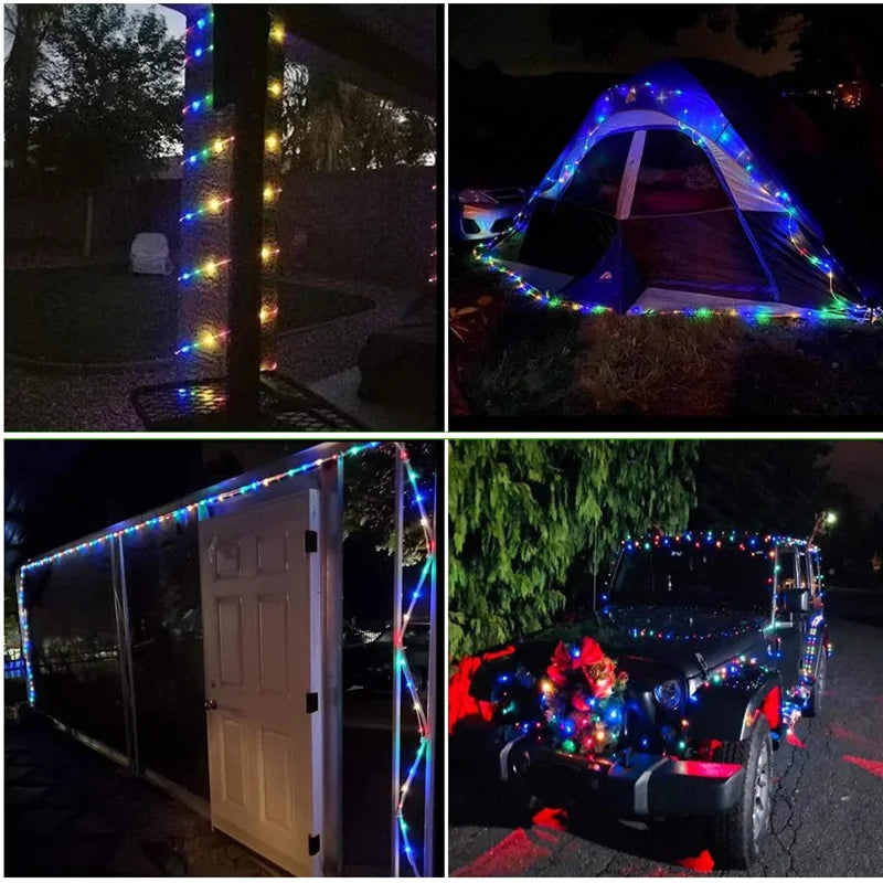 Outdoor Led Festoon Fairy Tube Rope String Lights Street Garland For Garden Yard New Year 2023 Christmas Decoration 5m 10m 15m